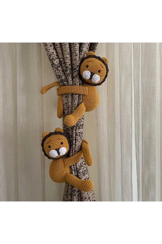 Crochet Lion Kids Room Curtain Tie