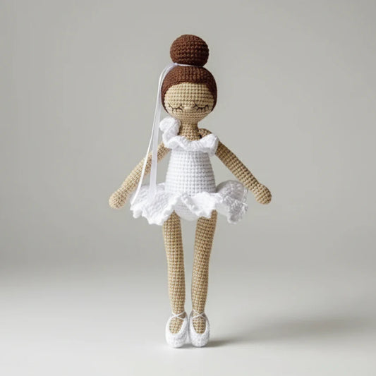 Crochet Little Ballet Girl Doll Toy - Handcrafted with Soft Materials, Vibrant Ballet Outfit, Safe for All Ages