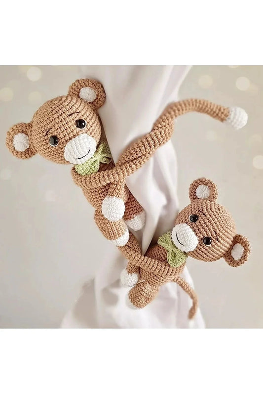 Crochet Monkey Kids Room Curtain Tie