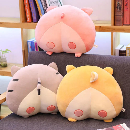 Fluffy Animal Butt Pillow Plushies