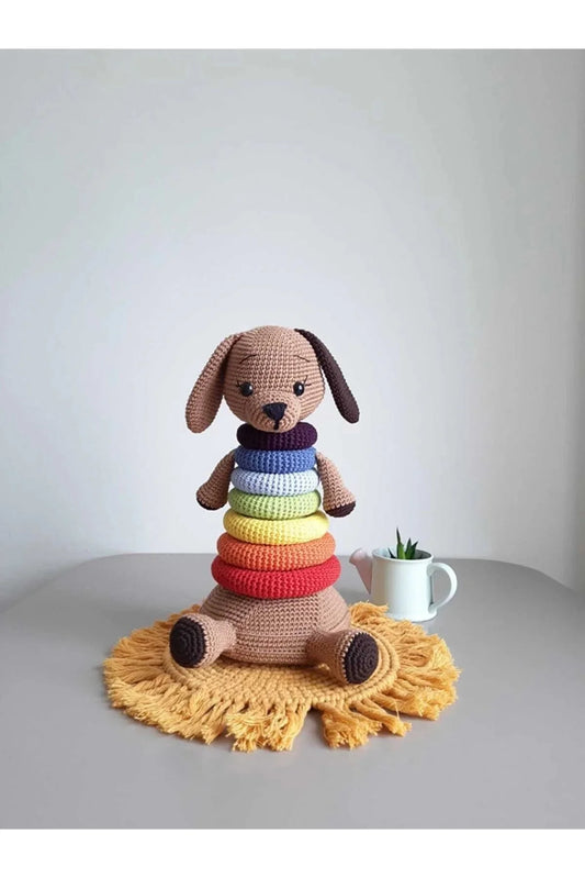 Handmade Crochet Ringstacker - Cute Dog Stacking Toy